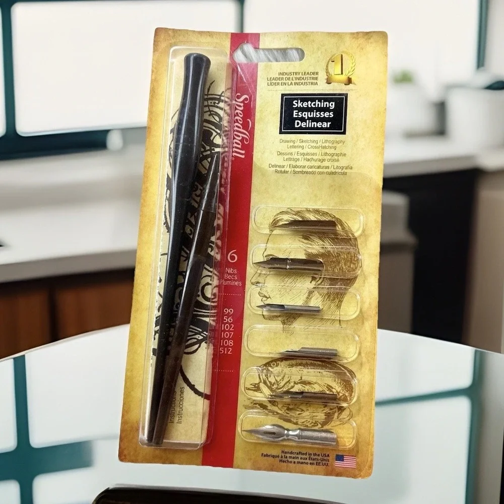 2011 Speedball 2964 Calligraphy Pen 6‎ Nibs 99,56,102,107,108,&512 Sketching NOS